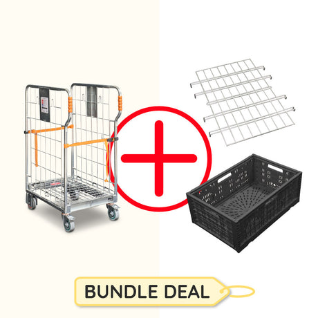 Roll cage and shelf and crate bundle deal. RCS03-01