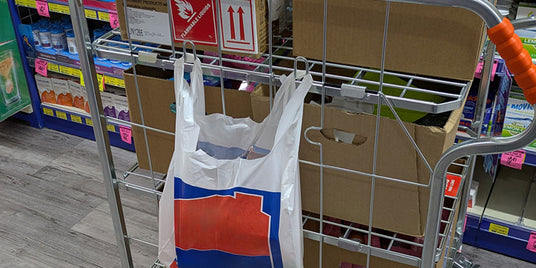 Chemist trolley with bag hooks