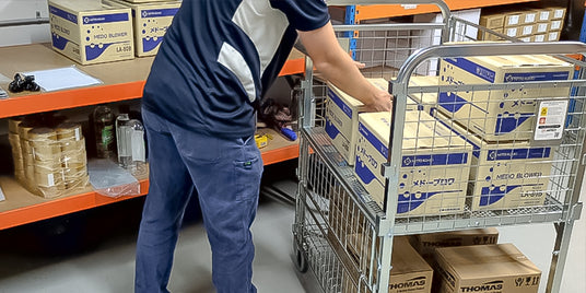 unloading TRS01 parcel trolley