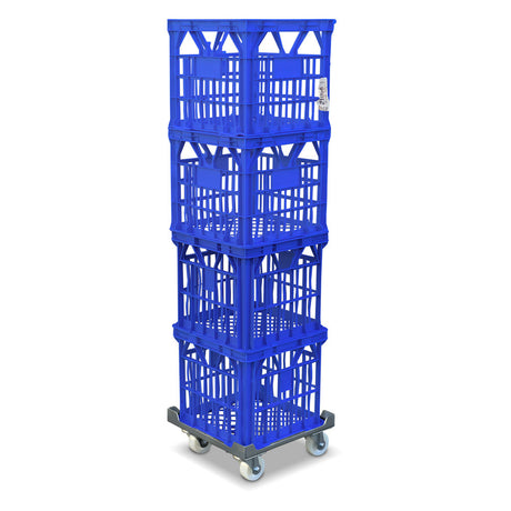 steel metal milk crate dollie loaded with 4 milk crates