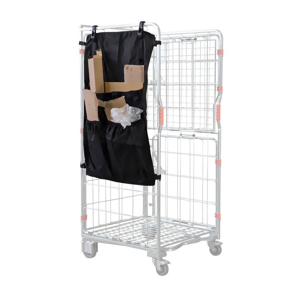 Storage, waste, and recycling pouch to suit RCS04 and RCS05 series roll cages