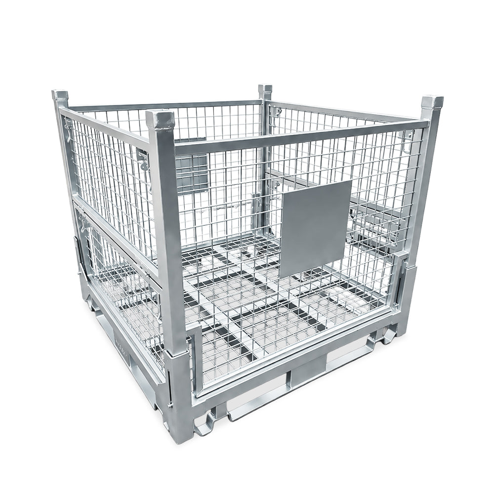 mesh stillage cage ULD storage pallet rack compatible folding doors fire safe