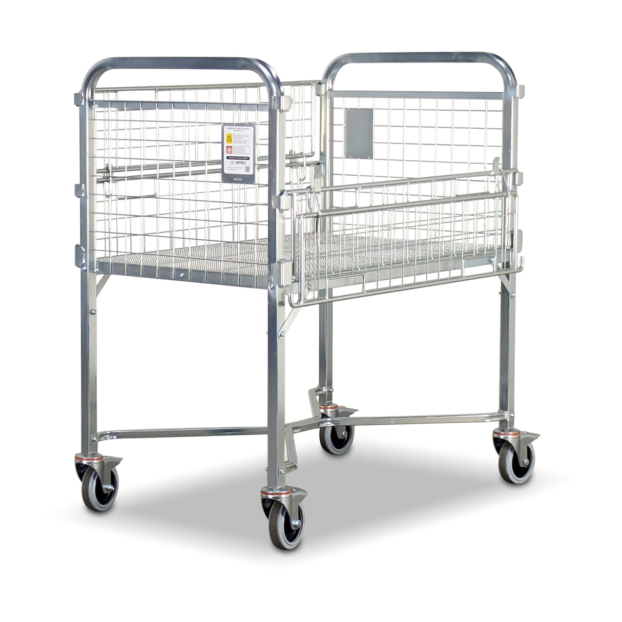 mesh cage trolley with folding doors 1/4 down