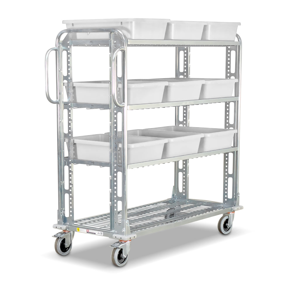ecommerce order picking trolley with 9 totes