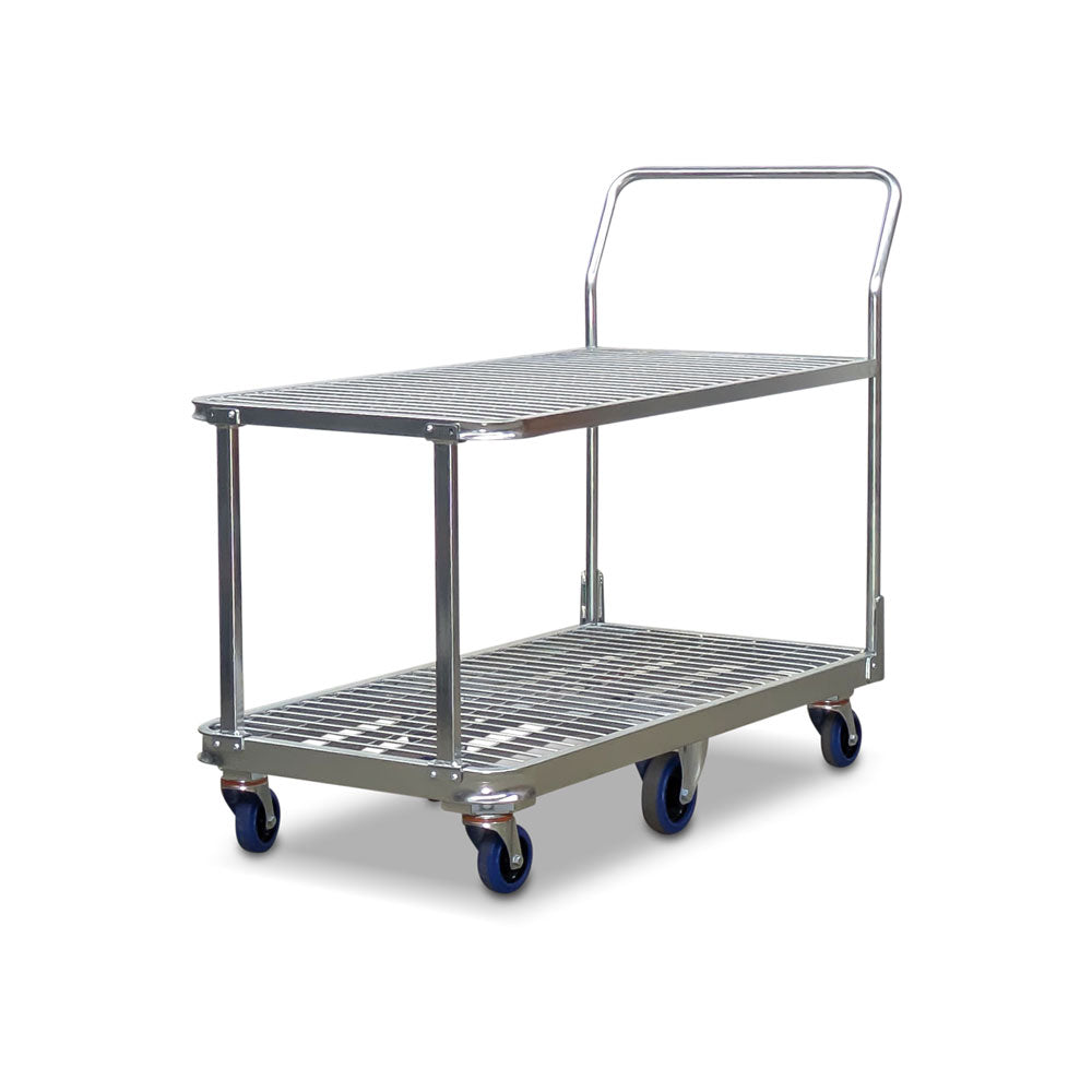 2 tier warehouse trolley - isometric view