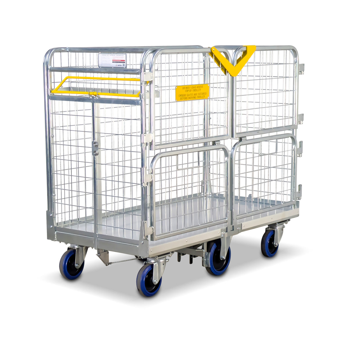 parcel transport cart with deadman brake