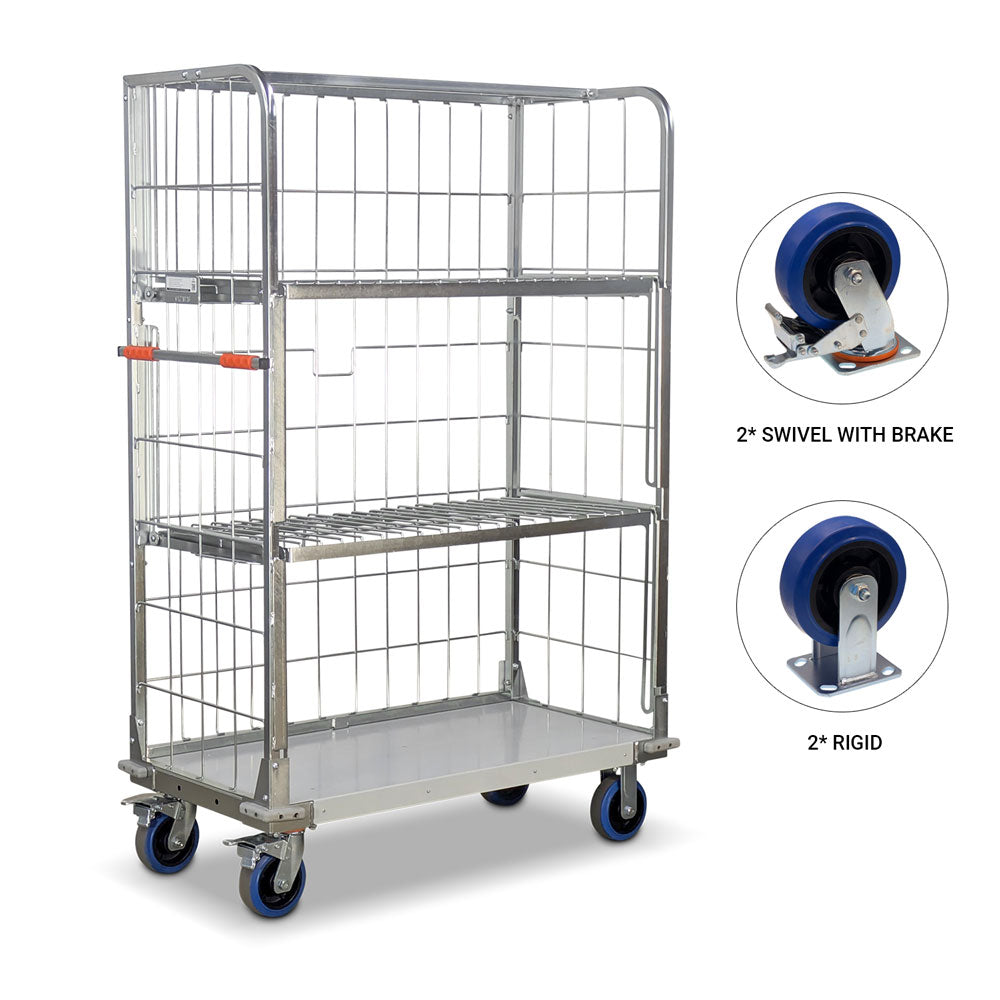 Clean & dirty linen impress trolley with multi-positional shelves 1,175mm(L) x 595mm(W) x 1740mm(H)