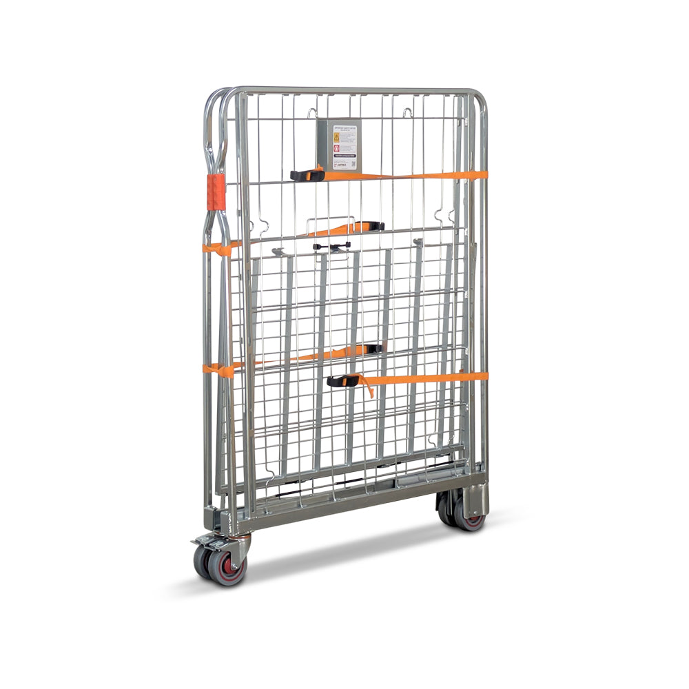 2 sided roll cage euro pallet size. folded position