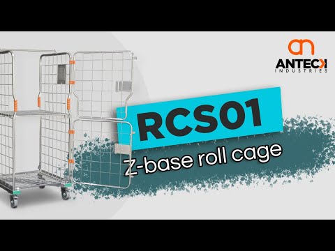 Z base roll cage. 4 sided with base and mid shelves. Full height and split doors