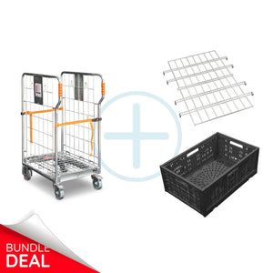 Roll cage and shelf and crate bundle deal. RCS03-01