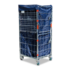 roll cage laundry linen liner bag for soiled linen - fully closed and secured