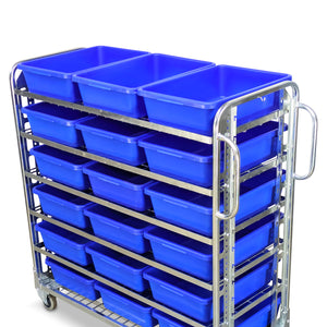 order picking trolley with crate tote bins
