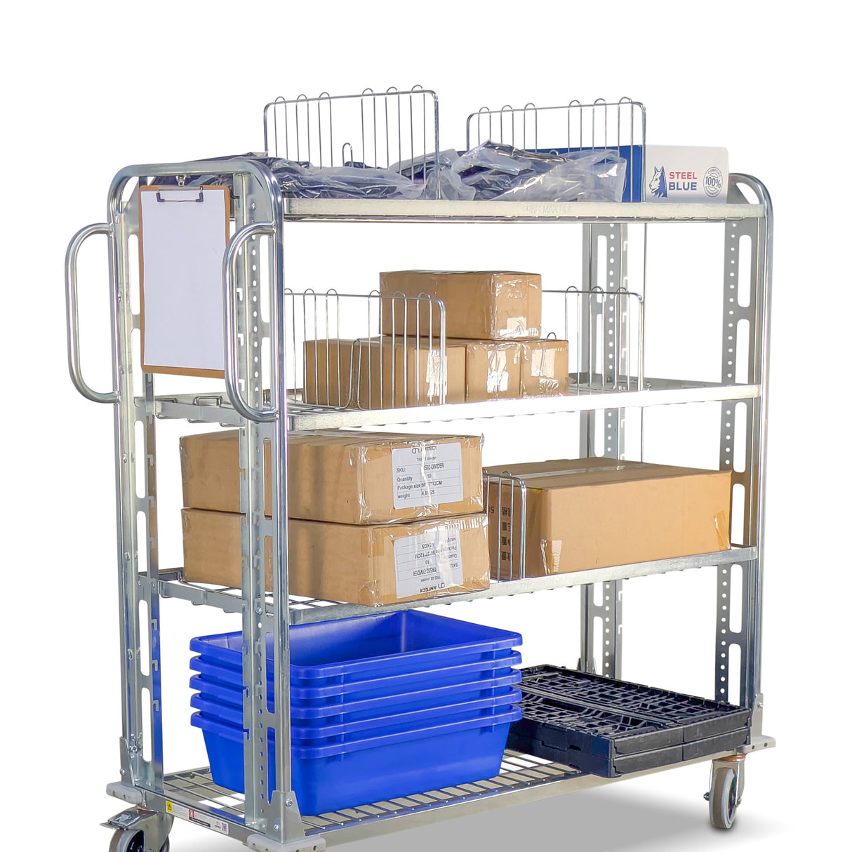 order picking trolley with dividers