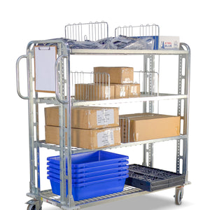 order picking trolley with dividers