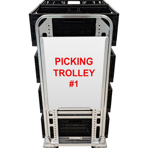 signage holder for order picking trolley with trolley number