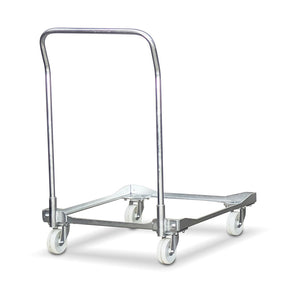 empty steel metal bread crate dollie with attachable handle kit. 
