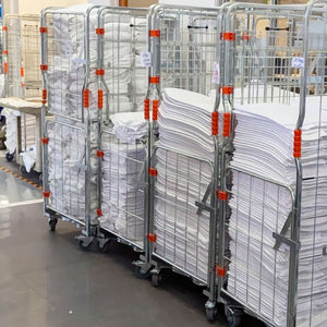 RCS04 roll cages loaded with linen sheets