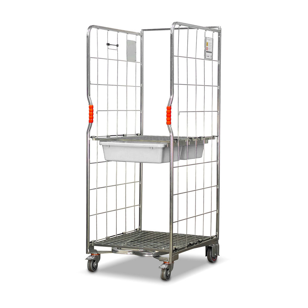 roll cage with 2 removable drawers closed position. Isometric view