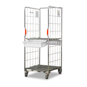 roll cage with 2 removable drawers open position. Isometric view