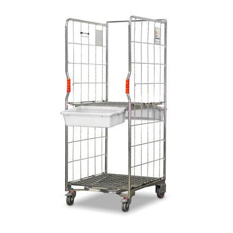 roll cage with 2 removable drawers open position. Isometric view