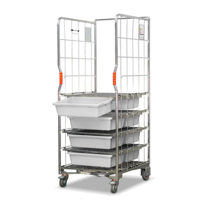 roll cage trolley with drawers. Isometric view