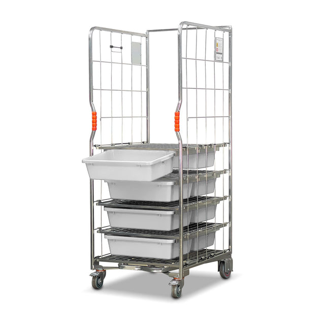 roll cage trolley with drawers. Isometric view