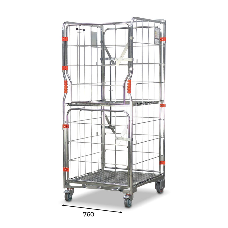4 sided roll cage trolley on wheels RCS05-01 roll cage with doors closed