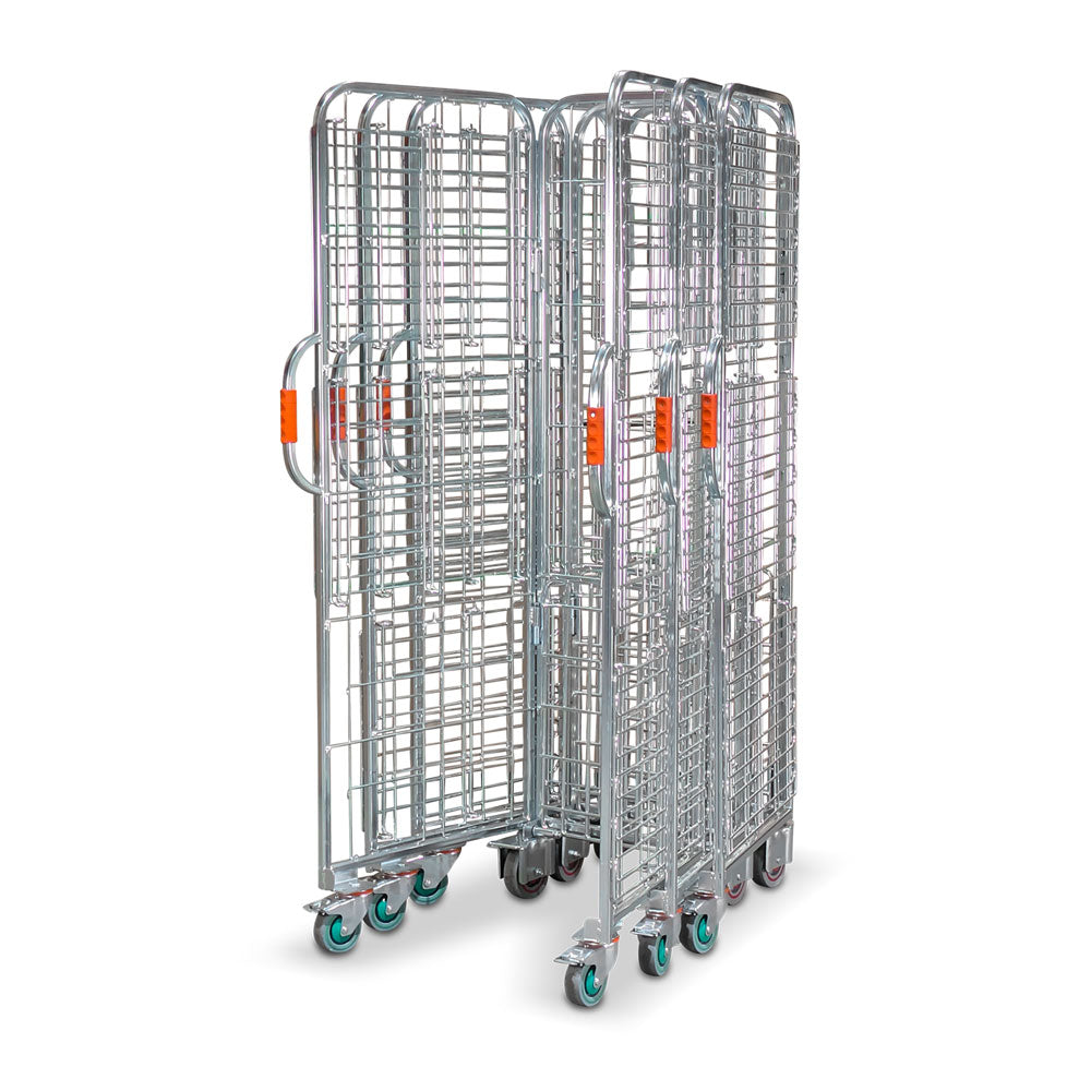 Narrow aisle ecommerce order picking and fulfilment roll cage trolley with 5 shelves. 710mm(L) x 480(W) x 1,735mm(H)