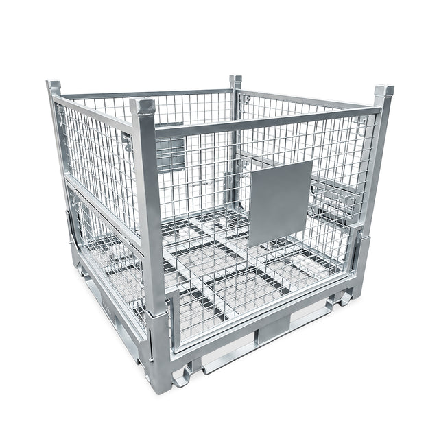 mesh stillage cage ULD storage pallet rack compatible folding doors fire safe