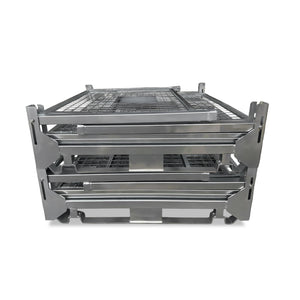 stillage mesh cages folded collapsed and stacked