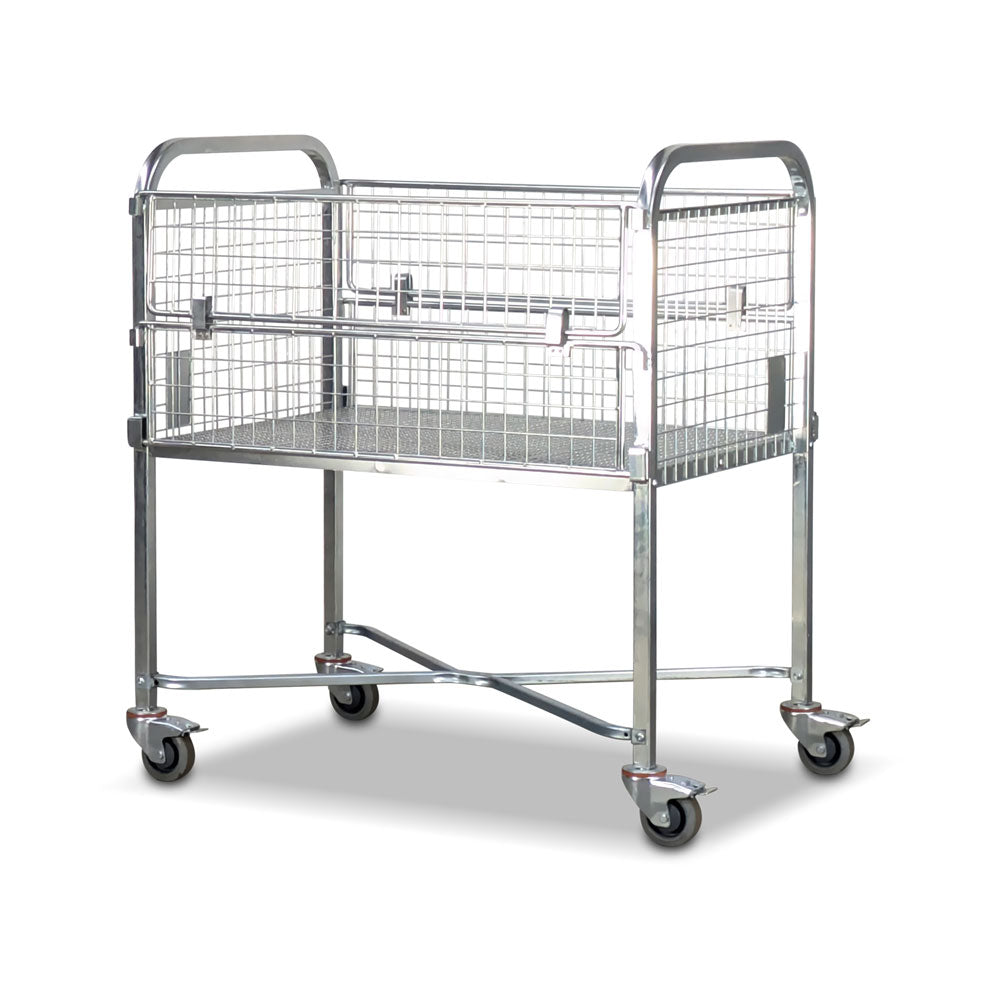mesh cage trolley with folding doors all the way up