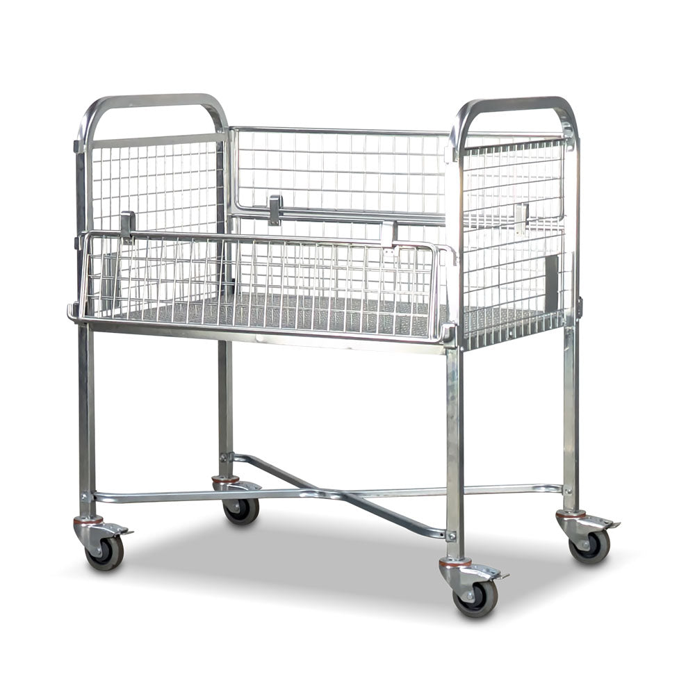 mesh cage trolley with folding doors 1/4 down