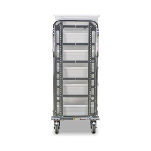 personals trolley with 18 linen totes- end view
