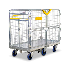 parcel transport cart with deadman brake
