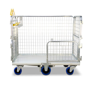 heavy duty parcel courier trolley with deadman brake