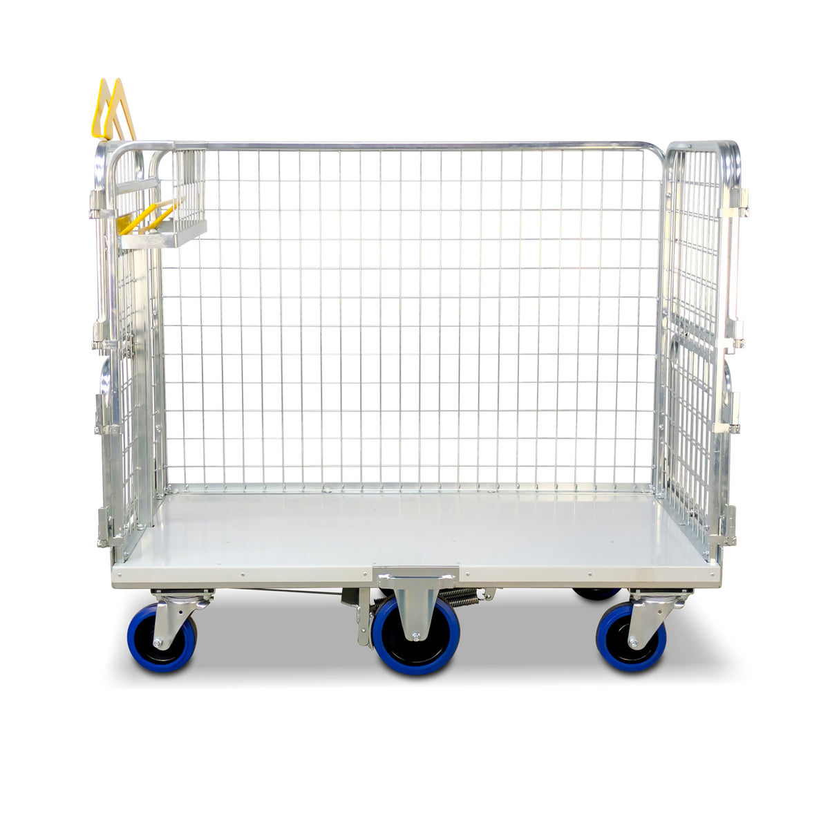 mesh parcel trolley with open doors