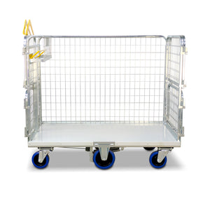 mesh parcel trolley with open doors