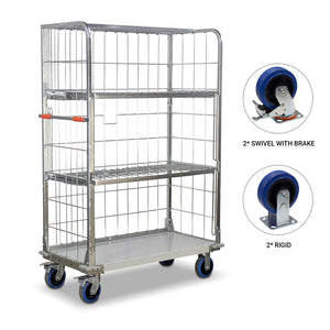 Clean & dirty linen impress trolley with multi-positional shelves 1,175mm(L) x 595mm(W) x 1740mm(H)
