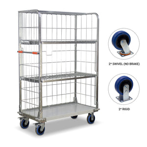 Clean & dirty linen impress trolley with multi-positional shelves 1,175mm(L) x 595mm(W) x 1740mm(H)