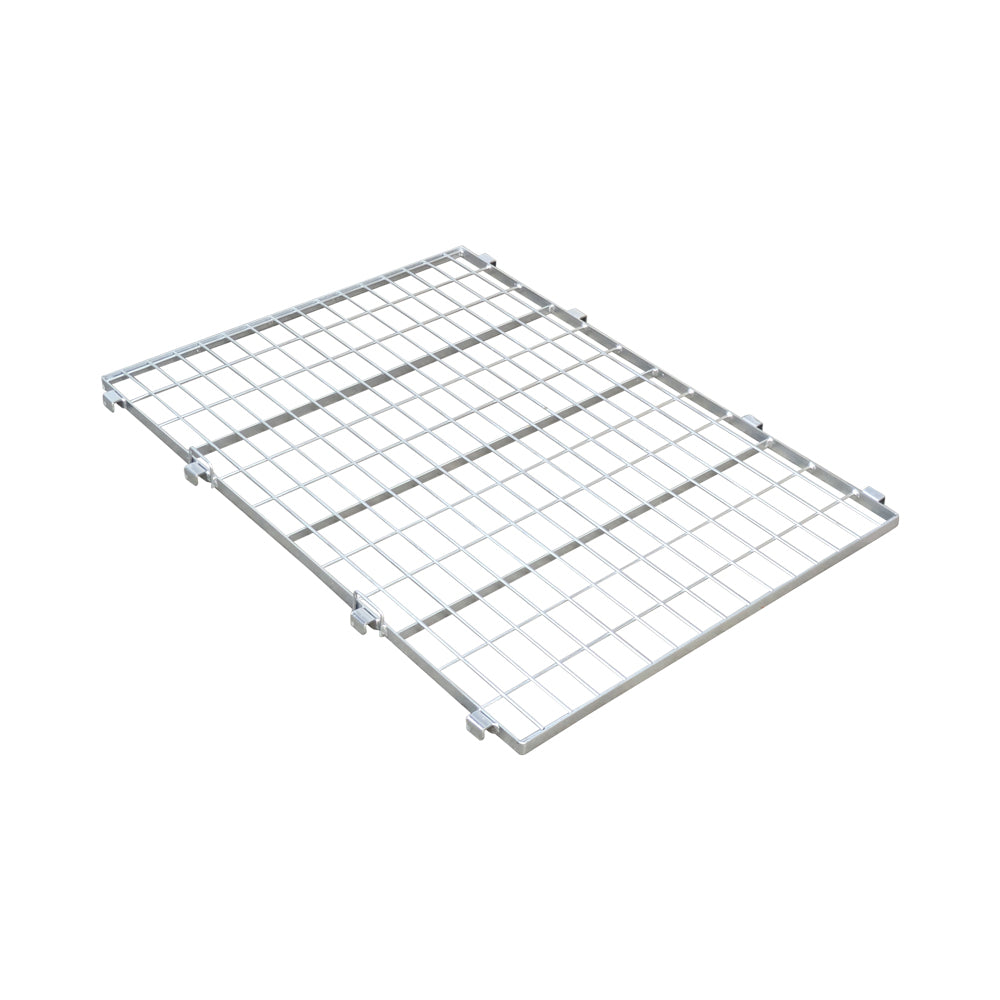 adjustable drop in shelf for 2 sided euro pallet size roll cage