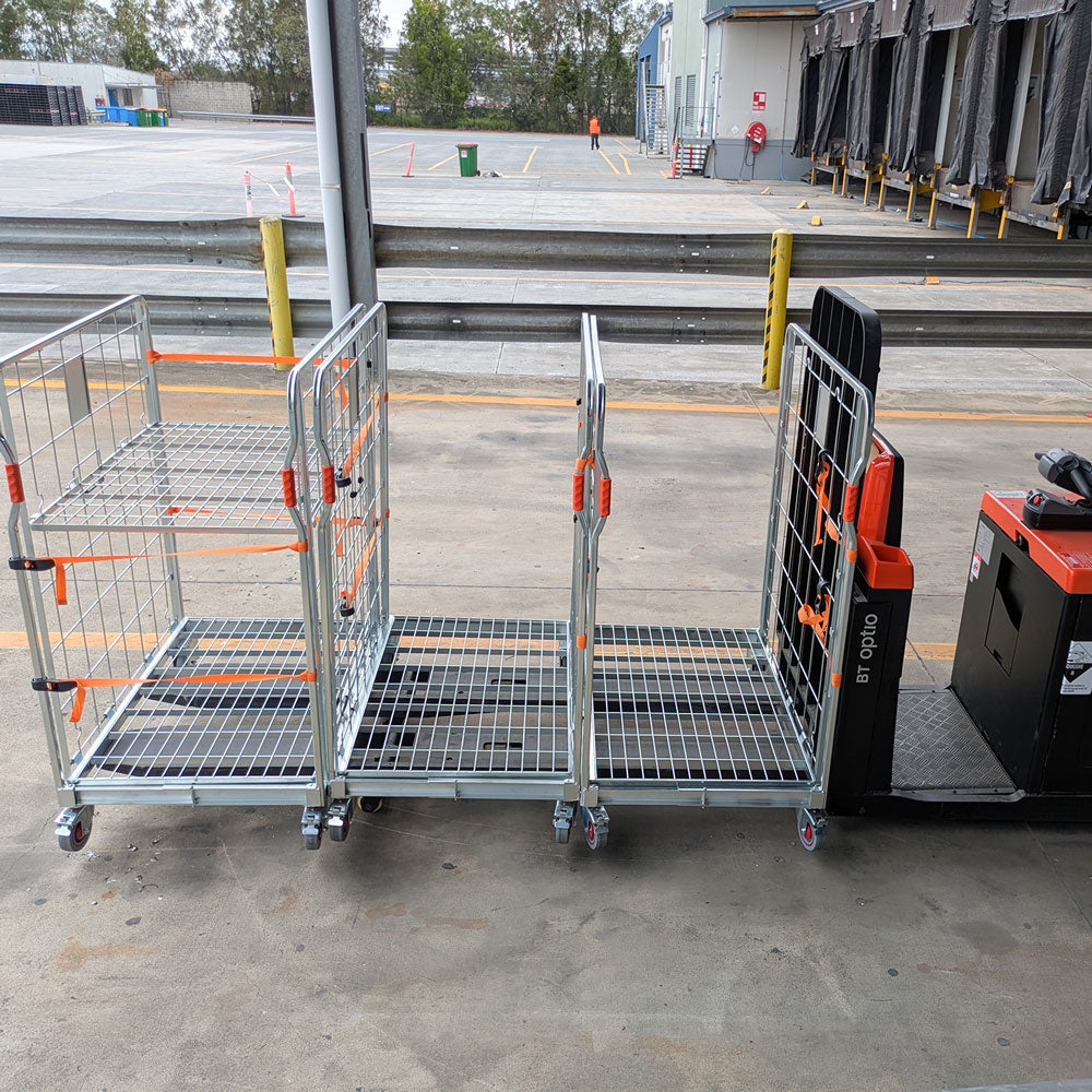 2 sided roll cages on pallet truck