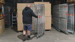 Tall narrow multi-tier order picking trolley cart roll cage