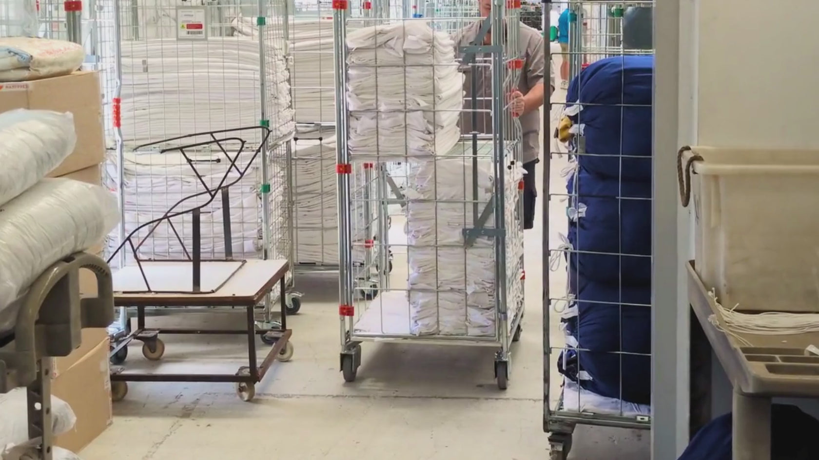 laundry roll cages and warehouse trolleys